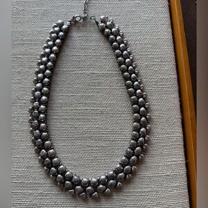 Metal Pointus Silver Beaded Collar Necklace 16-18 inches previously worn